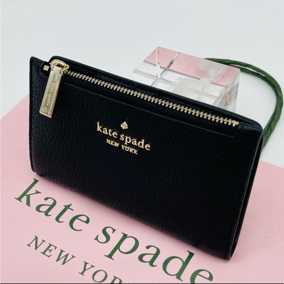Kate Spade Leila Small Slim Bifold Wallet Black - Picture 7 of 8